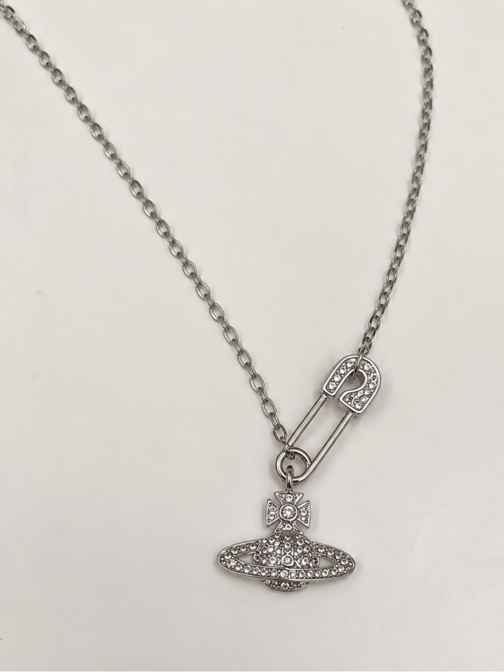 Vivienne Westwood Lucrece Crystal Orb Pendant Necklace – Silver - Picture 9 of 11